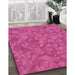 Machine Washable Transitional Neon Pink Rug in a Family Room, wshpat3807pur