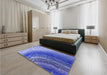 Patterned Sky Blue Rug in a Bedroom, pat3808blu