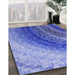 Machine Washable Transitional Sky Blue Rug in a Family Room, wshpat3808blu