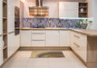 Patterned Metallic Gold Rug in a Kitchen, pat3808brn