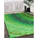 Machine Washable Transitional Forest Green Rug in a Family Room, wshpat3808grn