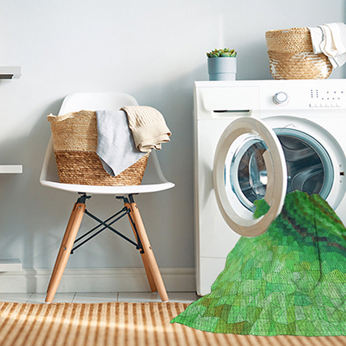 Machine Washable Transitional Forest Green Rug in a Washing Machine, wshpat3808grn