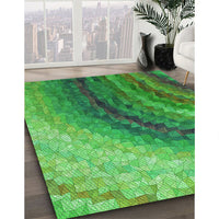 Patterned Forest Green Rug, pat3808grn