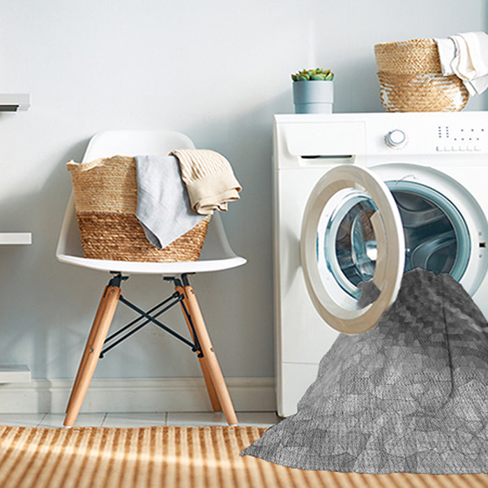 Machine Washable Transitional Grey Gray Rug in a Washing Machine, wshpat3808gry