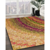 Patterned Mahogany Brown Rug, pat3808org