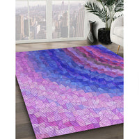 Patterned Blue Violet Purple Rug, pat3808pur