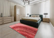 Patterned Red Rug in a Bedroom, pat3808rd