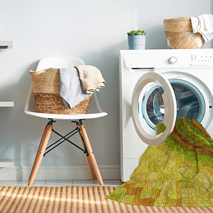 Machine Washable Transitional Golden Brown Yellow Rug in a Washing Machine, wshpat3808yw