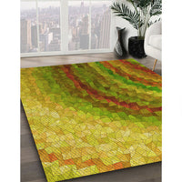 Patterned Golden Brown Yellow Rug, pat3808yw