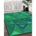 Machine Washable Transitional Spring Green Rug in a Family Room, wshpat3809lblu