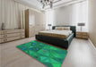 Patterned Spring Green Rug in a Bedroom, pat3809lblu