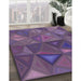 Patterned Purple Rug in Family Room, pat3809pur