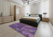 Patterned Purple Rug in a Bedroom, pat3809pur