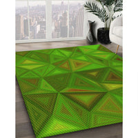 Patterned Apple Green Rug, pat3809yw