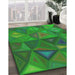 Machine Washable Transitional Neon Green Rug in a Family Room, wshpat3809