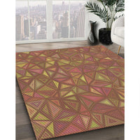 Patterned Chestnut Red Rug, pat3810brn