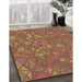 Patterned Chestnut Red Rug in Family Room, pat3810brn