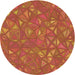 Square Patterned Neon Orange Rug, pat3810org