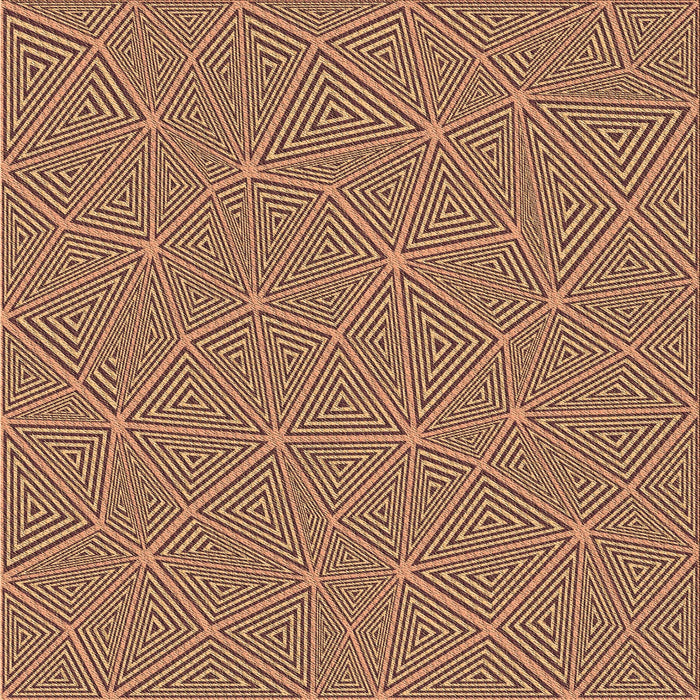 Round Patterned Orange Rug, pat3812brn
