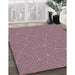 Patterned Dark Raspberry Purple Modern Rug in Family Room, pat3812