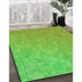 Machine Washable Transitional Emerald Green Rug in a Family Room, wshpat3813grn