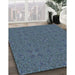 Patterned Silk Blue Rug in Family Room, pat3814lblu