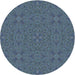 Square Patterned Silk Blue Rug, pat3814lblu