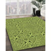 Patterned Pistachio Green Rug in Family Room, pat3815brn