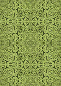 Machine Washable Transitional Pistachio Green Rug, wshpat3815brn