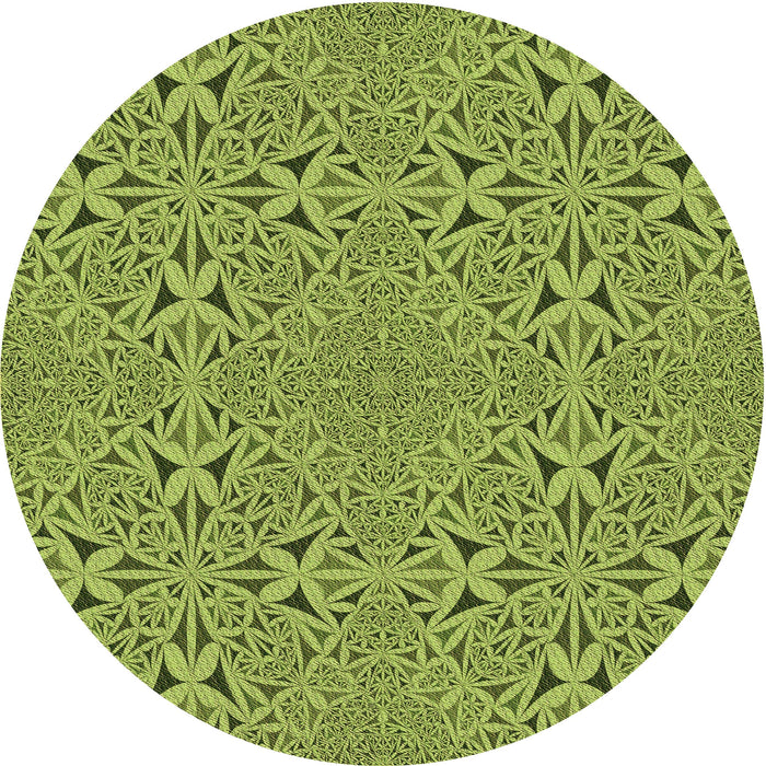 Square Patterned Pistachio Green Rug, pat3815brn