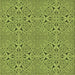 Round Patterned Pistachio Green Rug, pat3815brn