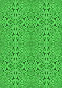 Machine Washable Transitional Lime Green Rug, wshpat3815grn