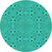 Square Patterned Aqua Cyan Blue Rug, pat3815lblu