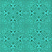 Round Patterned Aqua Cyan Blue Rug, pat3815lblu