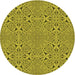 Square Patterned Olive Green Rug, pat3815org