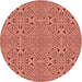 Square Patterned Orange Rug, pat3815rd