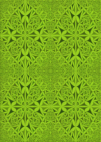 Machine Washable Transitional Dark Lime Green Rug, wshpat3815yw