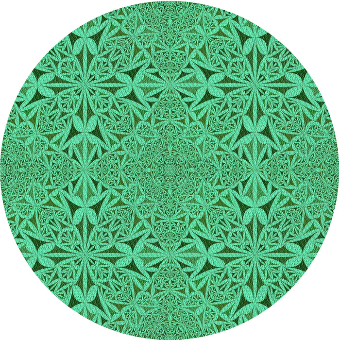 Square Machine Washable Transitional MediumSpring Green Rug, wshpat3815