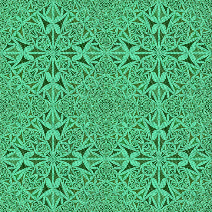 Square Patterned Spring Green Novelty Rug, pat3815