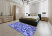 Patterned Sky Blue Rug in a Bedroom, pat3816blu