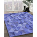 Machine Washable Transitional Sky Blue Rug in a Family Room, wshpat3816blu