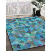 Patterned Azure Blue Rug, pat3816lblu