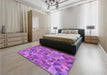 Patterned Purple Rug in a Bedroom, pat3816pur