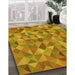 Patterned Yellow Rug in Family Room, pat3816yw