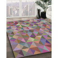 Patterned Maroon Purple Modern Rug, pat3816