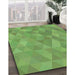 Machine Washable Transitional Dark Lime Green Rug in a Family Room, wshpat3818grn