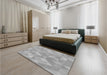 Patterned Silver Gray Rug in a Bedroom, pat3818gry