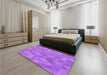 Patterned Purple Rug in a Bedroom, pat3818pur