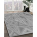 Patterned Cloud Gray Rug in Family Room, pat3819gry