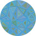 Square Patterned Blue Ivy Blue Rug, pat3819lblu